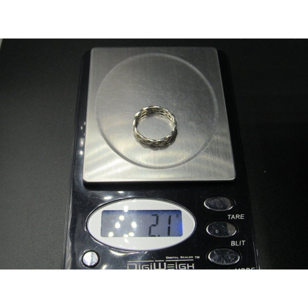 Size 6.75 Sterling Silver Braid Pattern Plain Band Ring - Picture 7 of 7